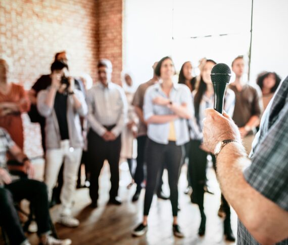 Group of people participating in a seminar